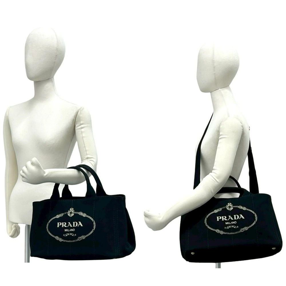 PRADA Black Canvas Shoulder Bag - Picture 2 of 10